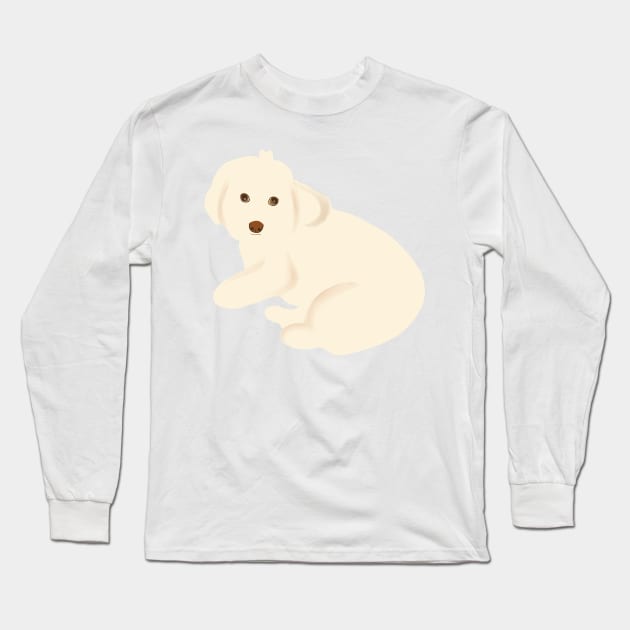 Maltipoo Dog Staring Long Sleeve T-Shirt by PatternbyNOK